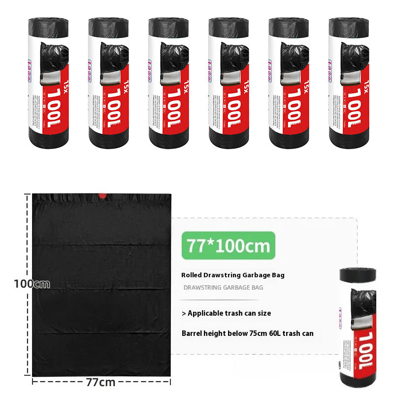 🔥Heavy Duty Black Trash Bags 90 Pack💪 Leakproof 60-100L Extra Large Capacity🌿 Thick Eco-Friendly Drawstring | TikTok Kitchen Must-Have 🔥Heavy Duty Black Trash Bags 90 Pack💪 Leakproof 60-100L Extra Large Capacity🌿 Thick Eco-Friendly Drawstring | TikTok Kitchen Must-Have